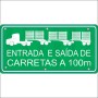 Entrada e saída de carretas a 300m 